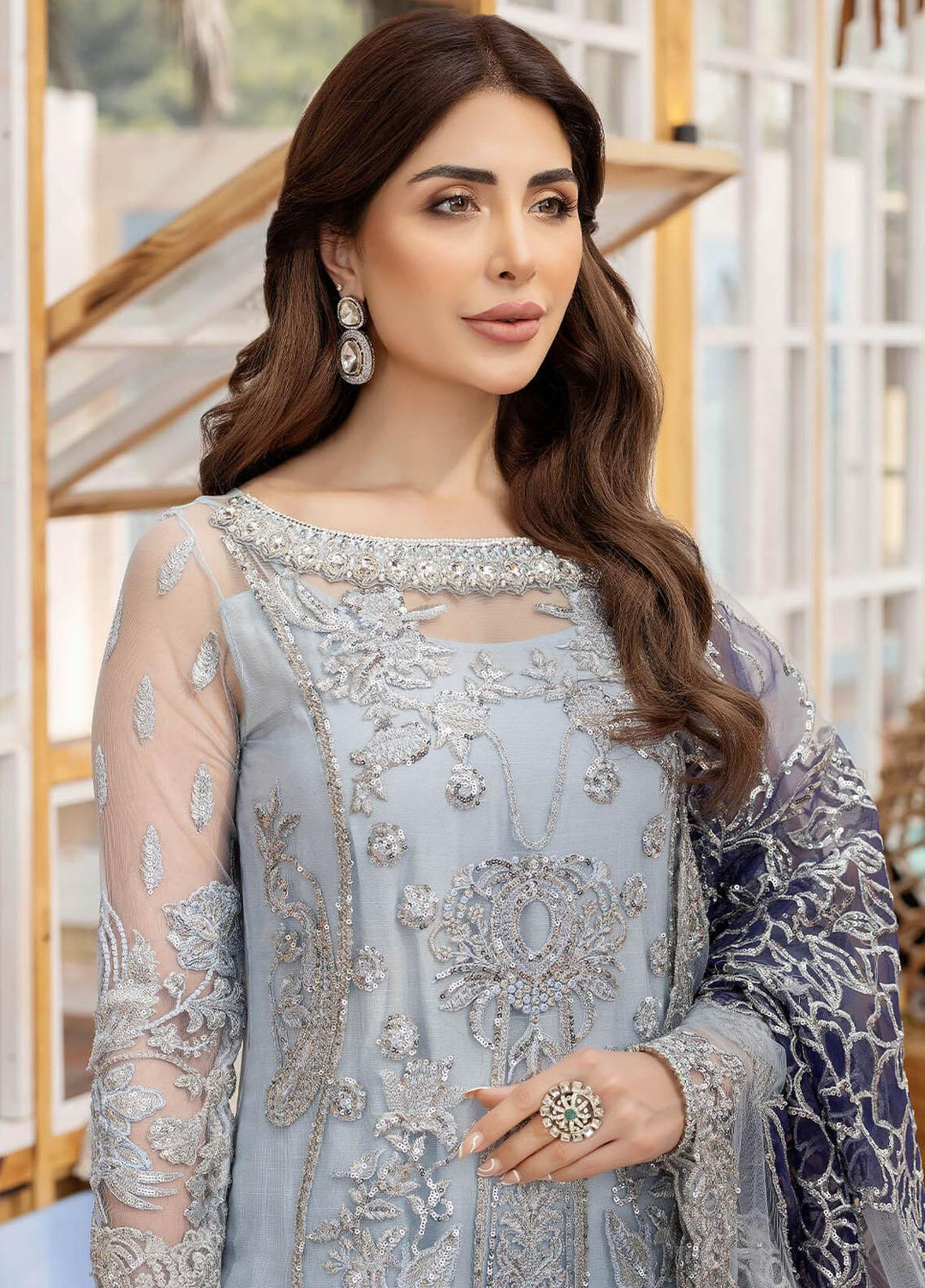 Le Etincelle By Imrozia Premium Embroidered Net Suits Unstitched 3 Piece IMP23LE I-169 Esmeralda - Luxury Formal Collection