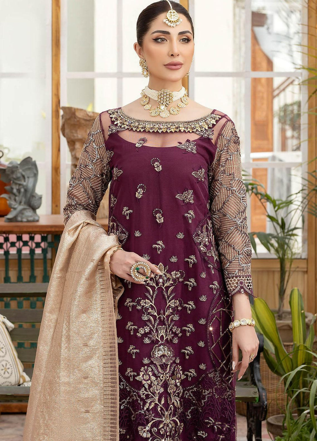 Le Etincelle By Imrozia Premium Embroidered Net Suits Unstitched 3 Piece IMP23LE I-175 Martina - Luxury Formal Collection