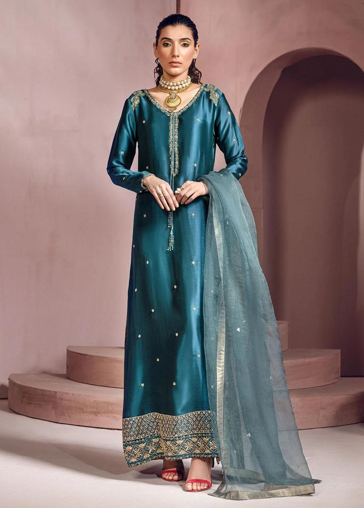 Mahum Asad Pret Embroidered Silk 2 Piece Suit MA23LF Soulstice