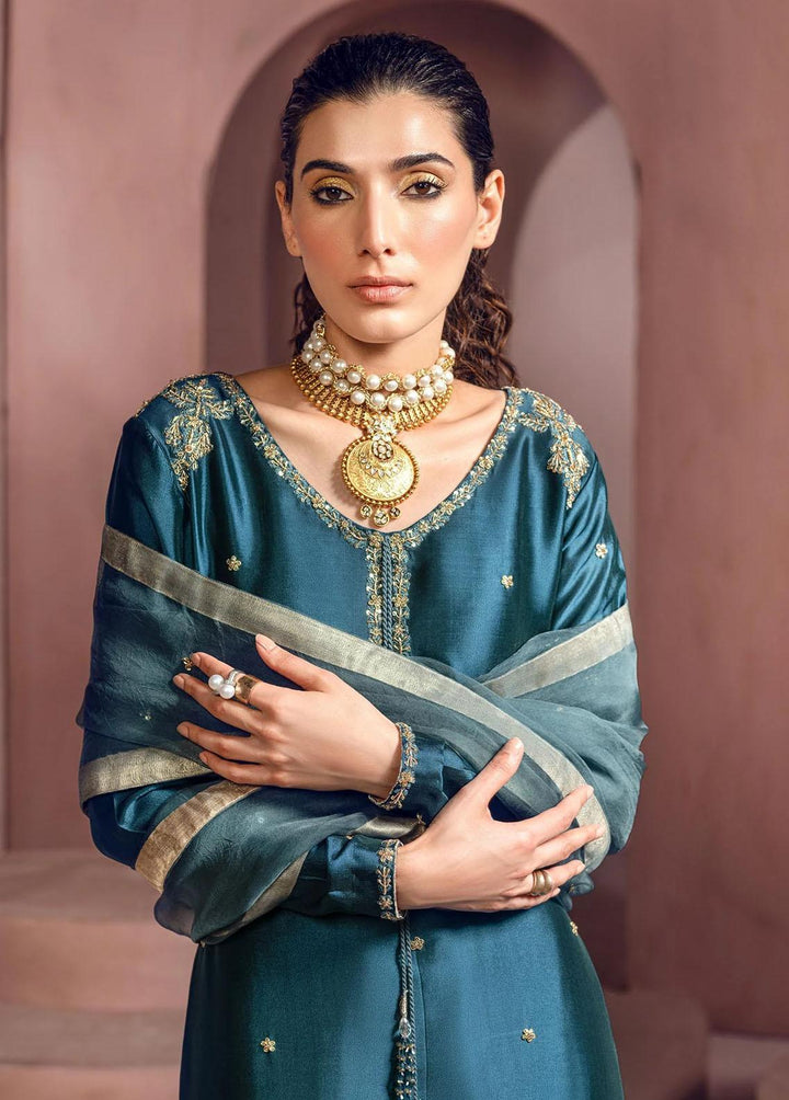 Mahum Asad Pret Embroidered Silk 2 Piece Suit MA23LF Soulstice