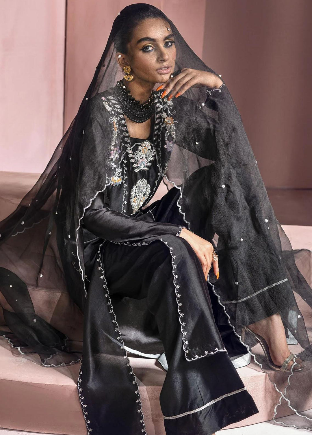 Mahum Asad Pret Embroidered Silk 3 Piece Suit MA23LF Zora