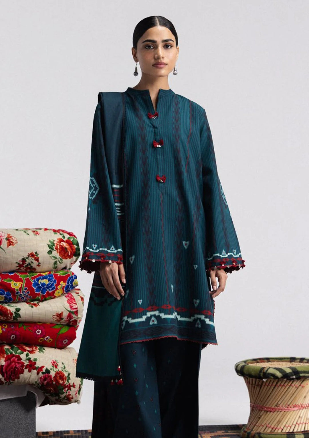 Coco by Zara Shahjahan Unstitched Printed Linen 3 Piece Suit CZ26UPL Leela 10B - Casual Collection