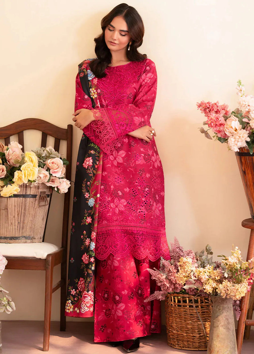 Leila by Mahnur Embroidered Khaddar Suit Unstitched 3 Piece MN24L Petunia - Winter Collection