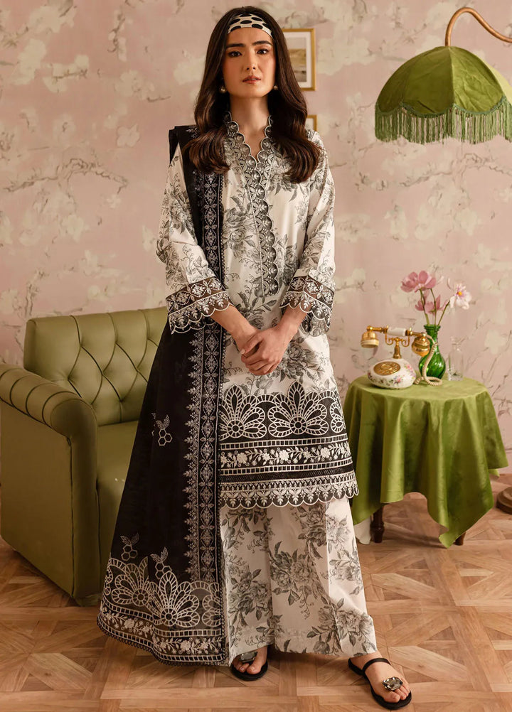 Leila by Mahnur Embroidered Lawn Suits Unstitched 3 Piece MN24LP D-06 Eclipse - Summer Collection
