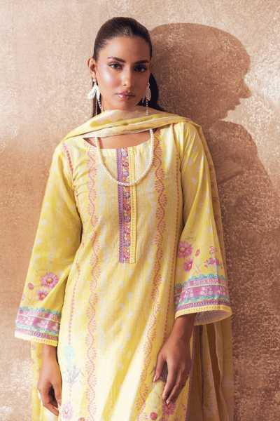 Liyana by Mashra RTW Printed Lawn 3 Piece Suit Lemon Drop Casual Collection