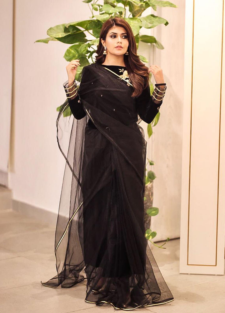 Lenaim Luxury Pret Net Saree LN22WL All Black