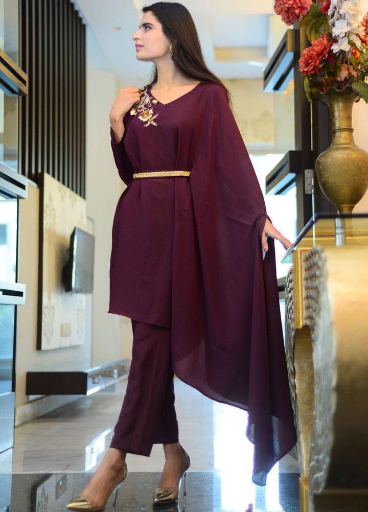 Lenaim Luxury Pret  Grip 2 Piece Dress LN22WL Stylish Purple