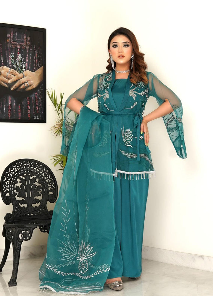 Lenaim Luxury Pret  Organza 4 Piece Dress LN22WL Jade