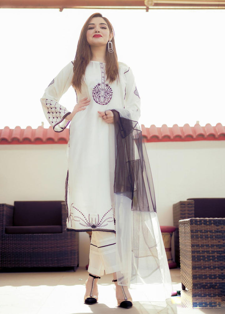 Lenaim Luxury Pret  Silk 3 Piece Dress LN22WL SCARLET