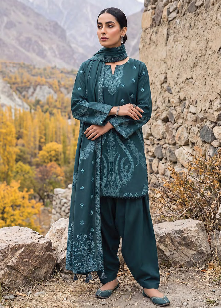 Lakhany Unstitched Printed Pashmina 3 Piece Suit LSM26UP LG-RK-0192-B - Casual Collection