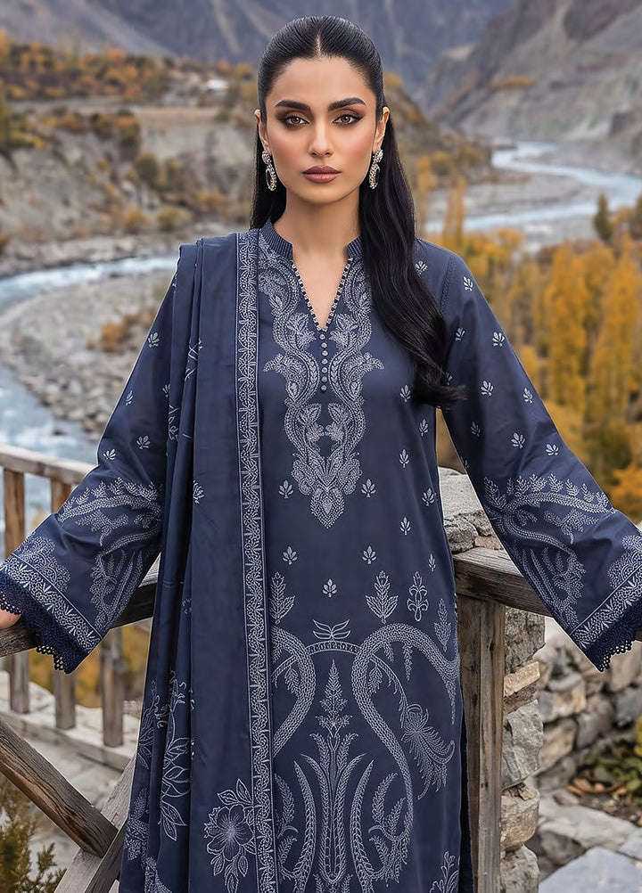 Lakhany Unstitched Printed Pashmina 3 Piece Suit LSM26UP LG-RK-0192-C - Casual Collection