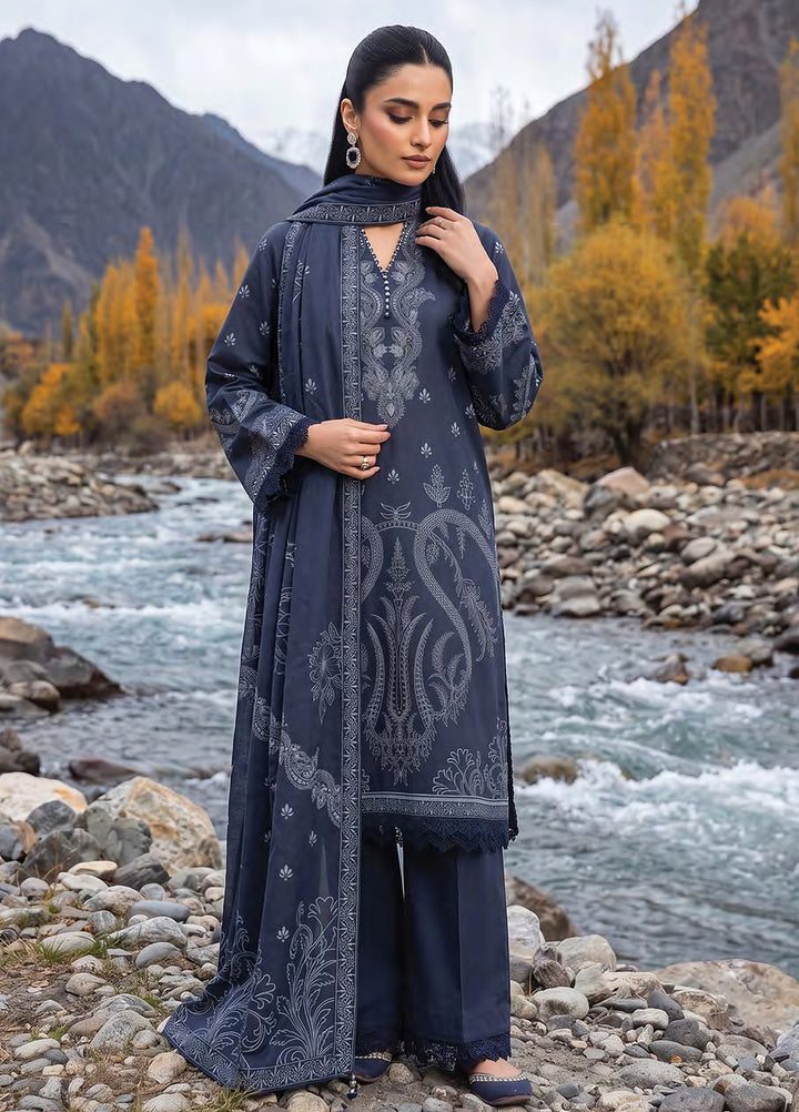 Lakhany Unstitched Printed Pashmina 3 Piece Suit LSM26UP LG-RK-0192-C - Casual Collection