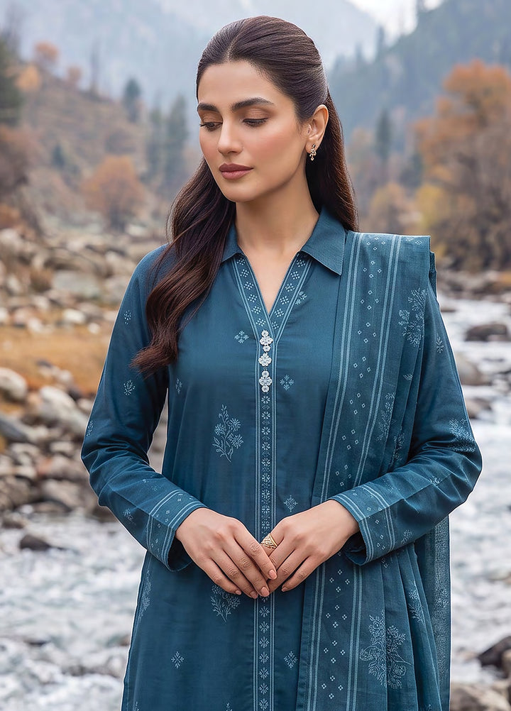 Lakhany Unstitched Printed Pashmina 3 Piece Suit LSM26UP LG-RL-0518-A - Casual Collection
