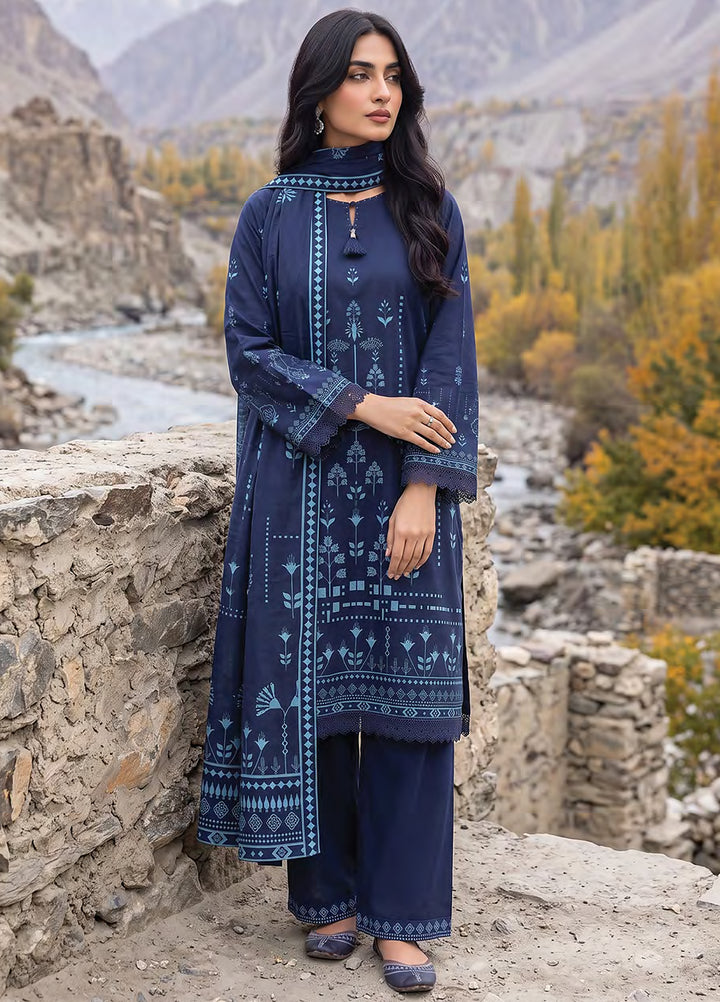 Lakhany Unstitched Printed Pashmina 3 Piece Suit LSM26UP LG-RL-0519-C - Casual Collection
