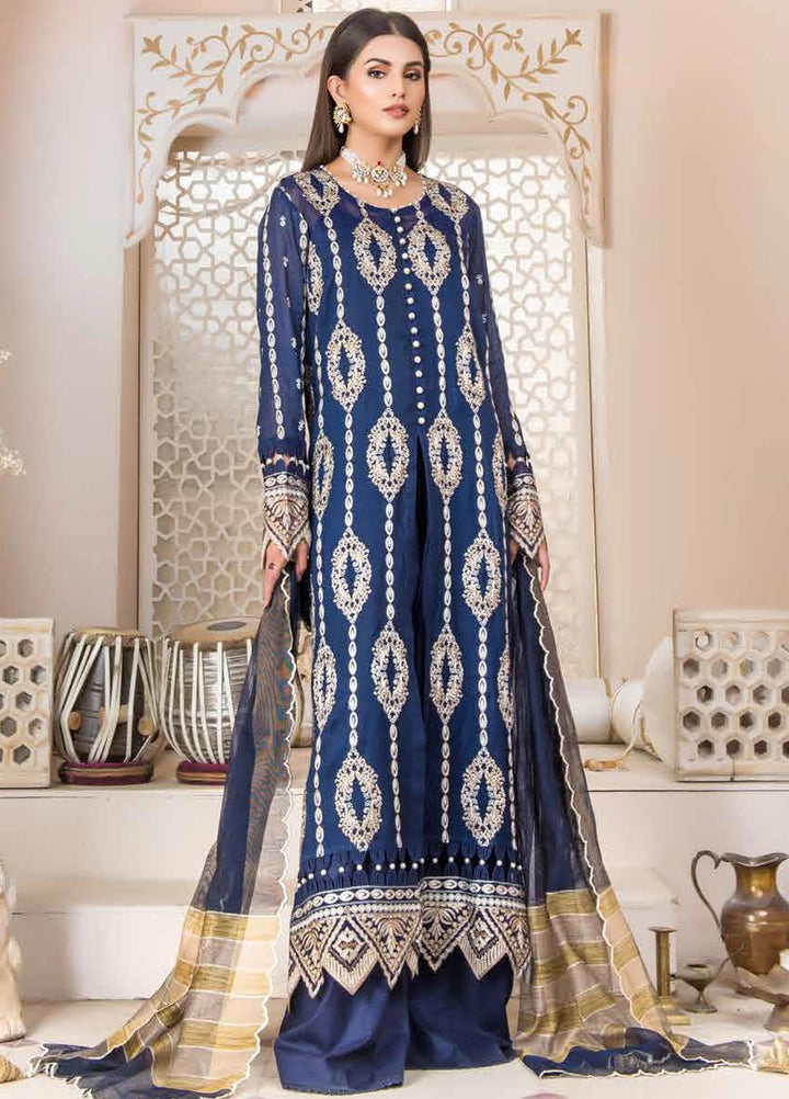 Nawaz Fabrics Embroidered Cotton Net Suits Unstitched 4 Piece LBNFE22 D-01 - Summer Collection