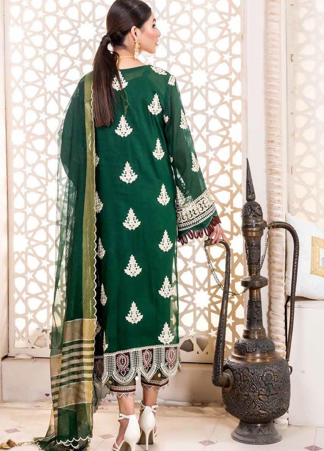 Nawaz Fabrics Embroidered Cotton Net Suits Unstitched 4 Piece LBNFE22 D-02 - Summer Collection