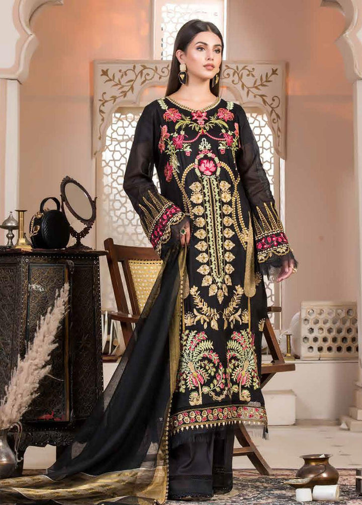 Nawaz Fabrics Embroidered Cotton Net Suits Unstitched 4 Piece LBNFE22 D-03 - Summer Collection