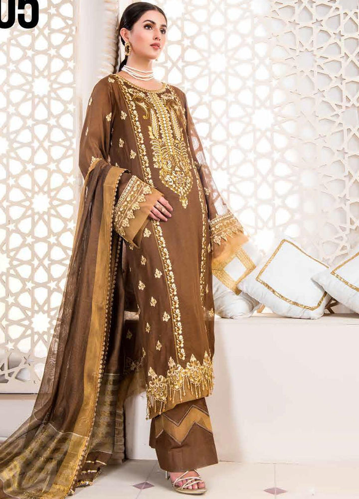 Nawaz Fabrics Embroidered Cotton Net Suits Unstitched 4 Piece LBNFE22 D-05 - Summer Collection