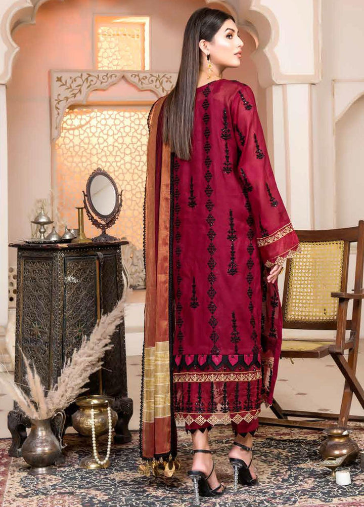 Nawaz Fabrics Embroidered Cotton Net Suits Unstitched 4 Piece LBNFE22 D-06 - Summer Collection
