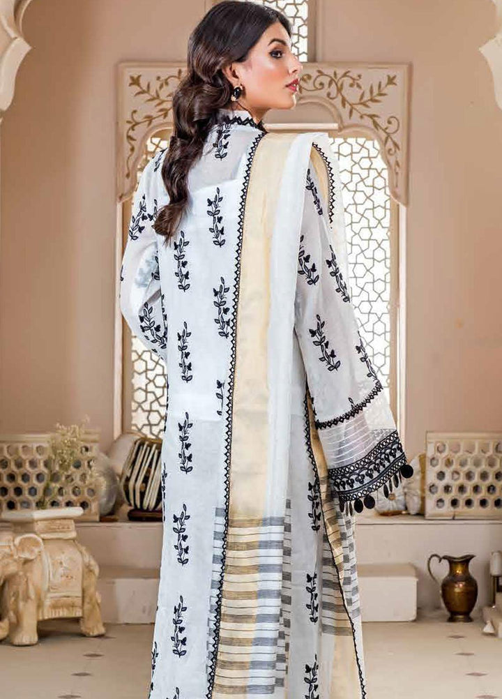 Nawaz Fabrics Embroidered Cotton Net Suits Unstitched 4 Piece LBNFE22 D-07 - Summer Collection