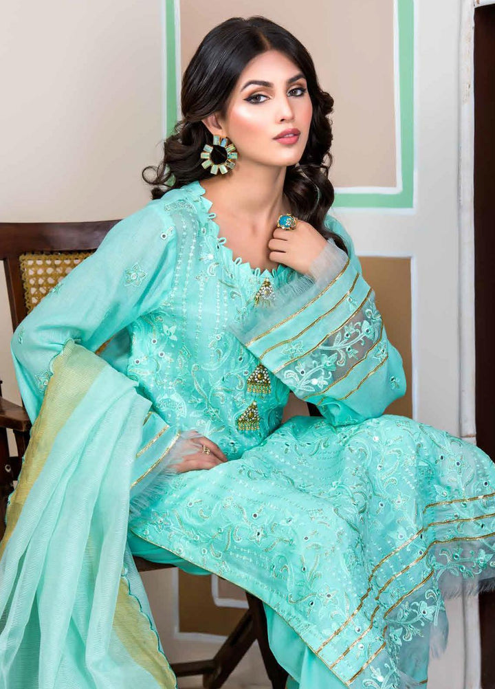 Nawaz Fabrics Embroidered Cotton Net Suits Unstitched 4 Piece LBNFE22 D-08 - Summer Collection