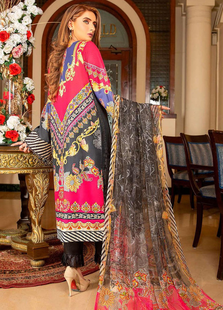 Libaas Embroidered Lawn Suits Unstitched 3 Piece LB21E 1A Florida - Eid Collection