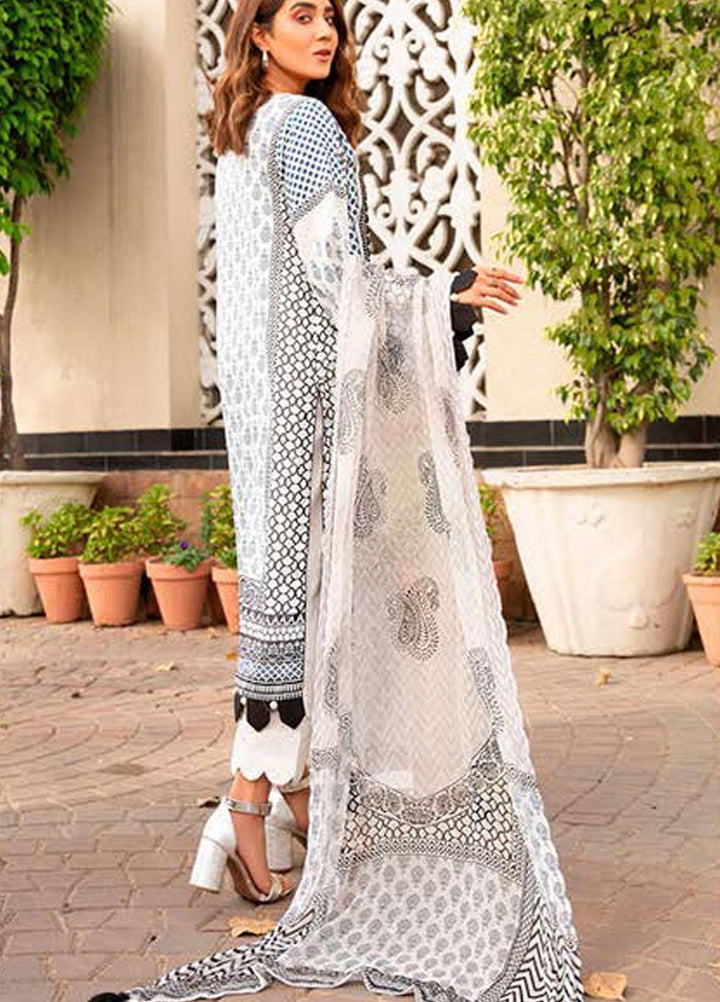 Libaas Embroidered Lawn Suits Unstitched 3 Piece LB21E 2A Fijian - Eid Collection