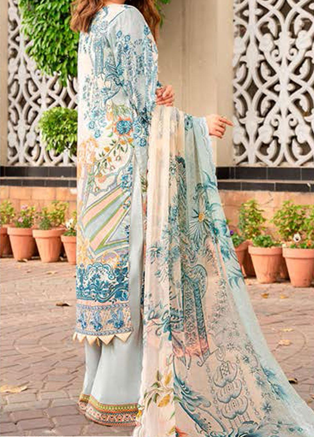 Libaas Embroidered Lawn Suits Unstitched 3 Piece LB21E 5A Victoria - Eid Collection