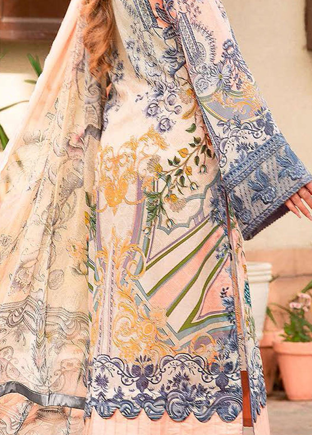 Libaas Embroidered Lawn Suits Unstitched 3 Piece LB21E 5B Victoria - Eid Collection