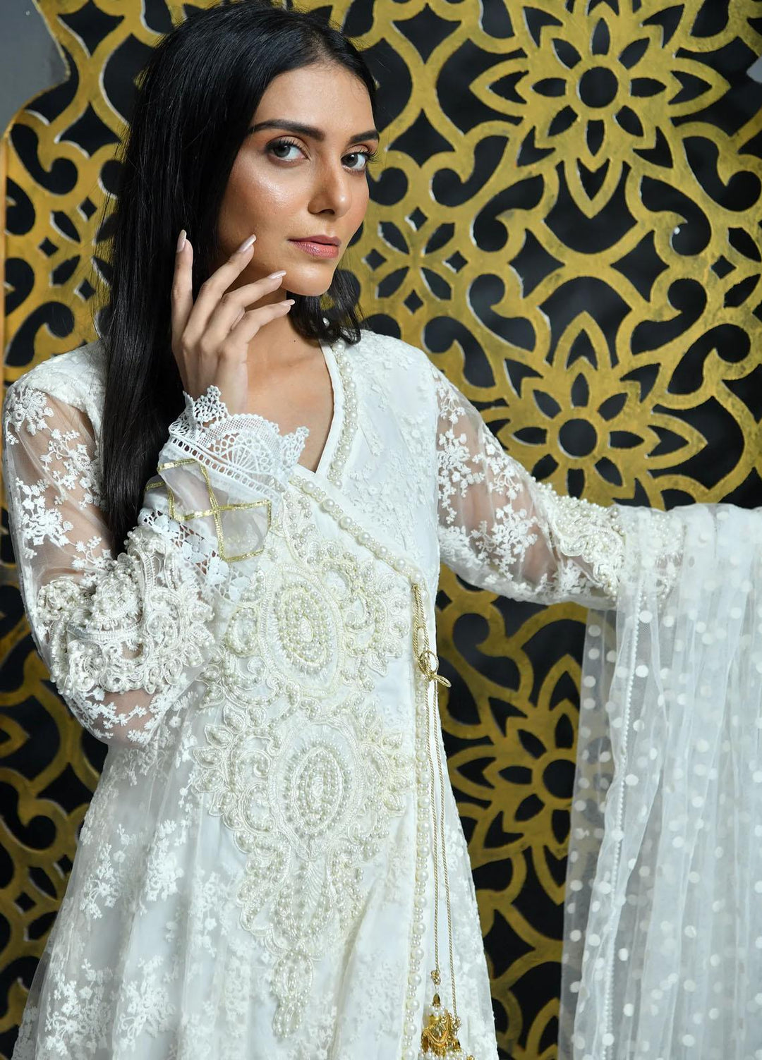 Libaas by TRJ Luxury Pret Net 3 Piece Dress LIBAAS - White Net Kalidar ...