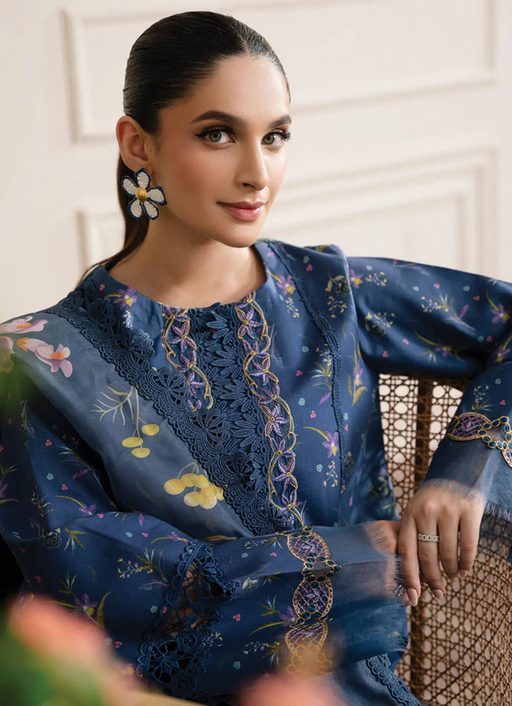 Lifestyle by Rang Rasiya Embroidered Lawn Suit Unstitched 3 Piece RR24LE Azure - Summer Collection