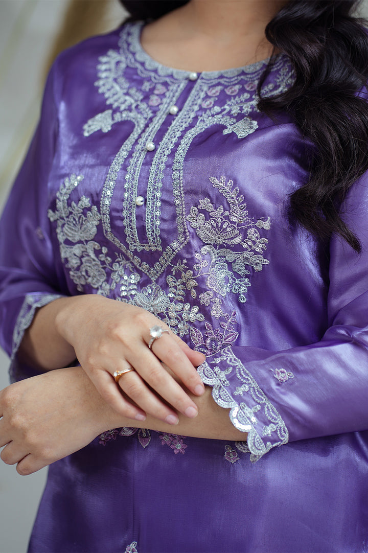 Reeza's Unstitched Embroidered Silk 3 Piece Lilac - Festive Collection
