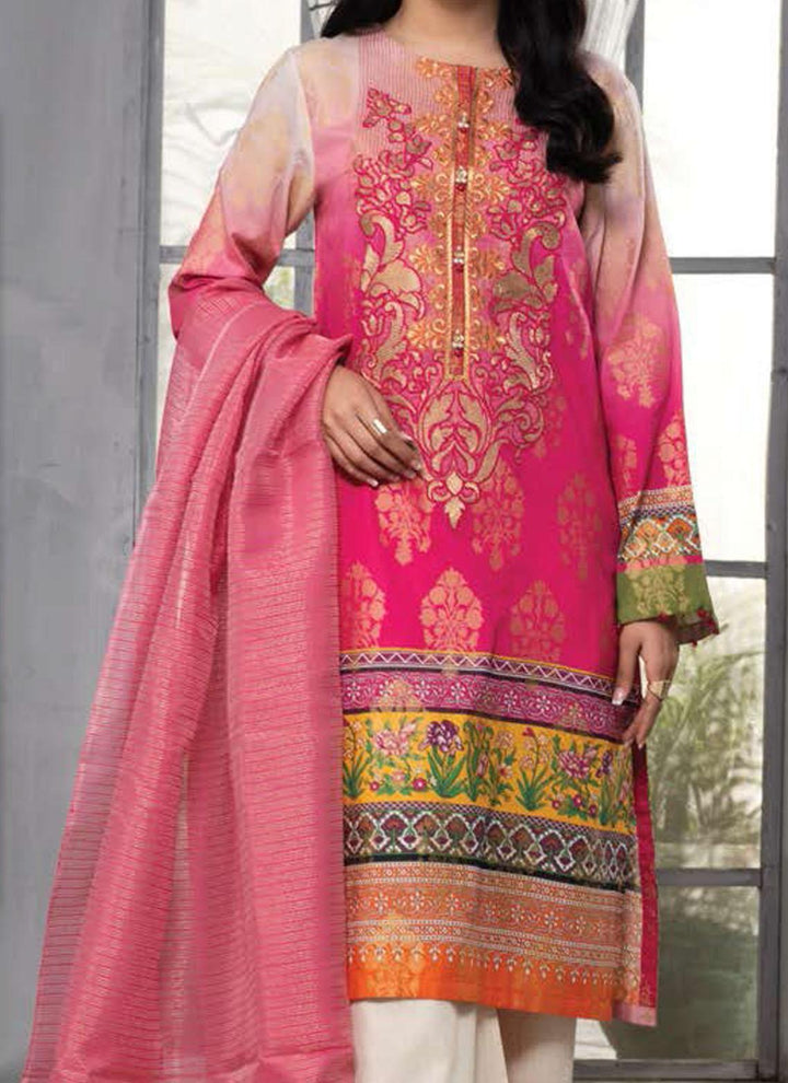 LimeLight Embroidered Jacquard Suits Unstitched 2 Piece LL21E U0682 Pink - Summer Collection