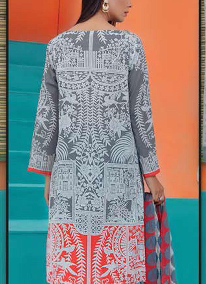 LimeLight Embroidered Lawn Suits Unstitched 2 Piece LL21E U0839 Grey - Summer Collection
