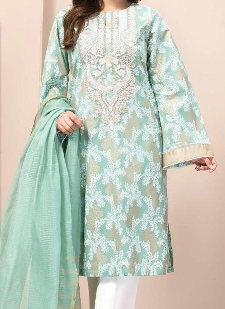 LimeLight Embroidered Lawn Suits Unstitched 2 Piece LL21E U0882 Aqua - Summer Collection