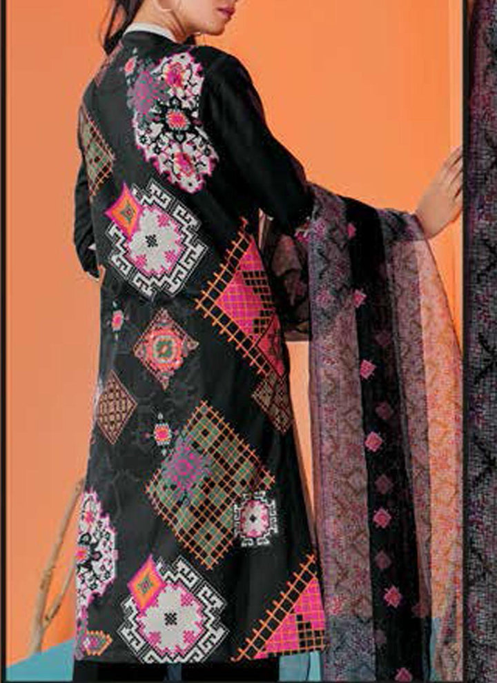 LimeLight Embroidered Lawn Suits Unstitched 2 Piece LL21E U0885 Black - Summer Collection
