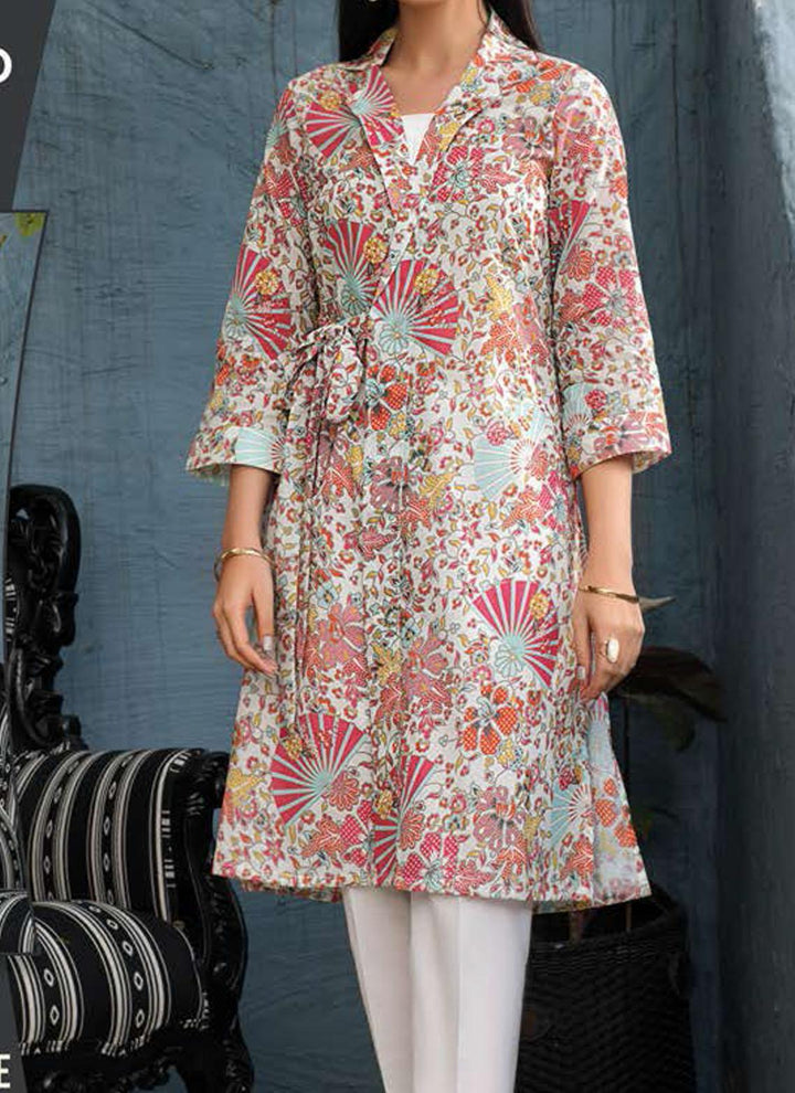 LimeLight Printed Lawn  Unstitched Kurties LL21US U1398 White - Summer Collection