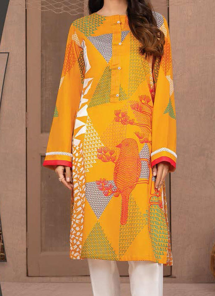 LimeLight Printed Lawn  Unstitched Kurties LL21US U1435 Yellow - Summer Collection