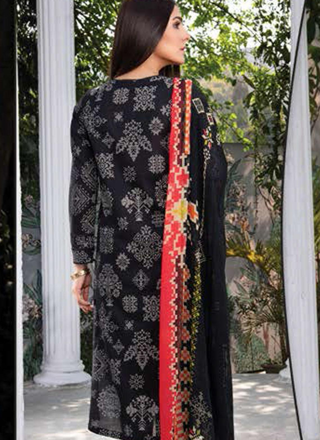 LimeLight Printed Lawn Suits Unstitched 3 Piece LL21US U1438 Black - Summer Collection
