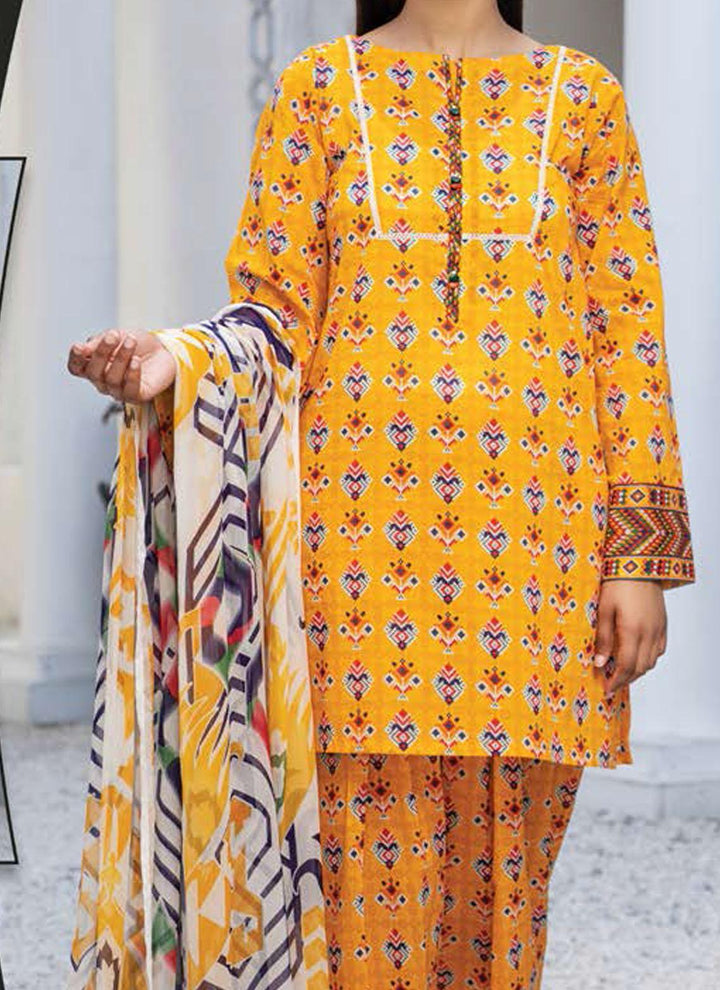 LimeLight Printed Lawn Suits Unstitched 2 Piece LL21US U1575 Yellow - Summer Collection
