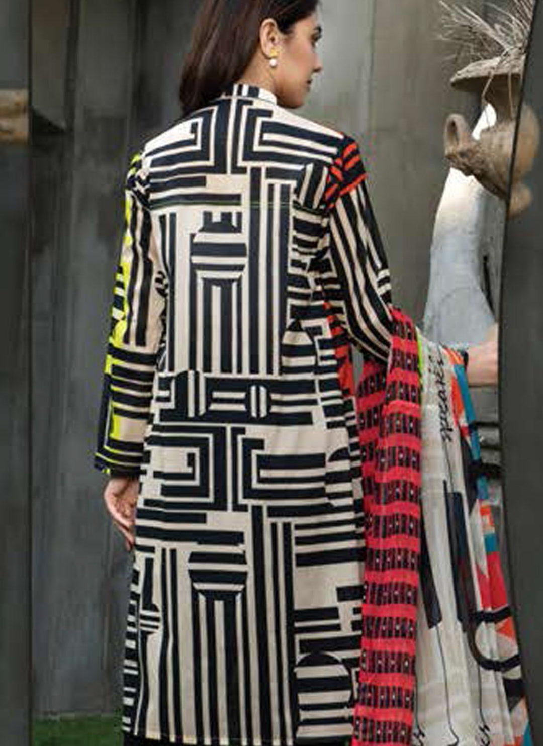 LimeLight Printed Lawn Suits Unstitched 2 Piece LL21US U1591 Black & White - Summer Collection