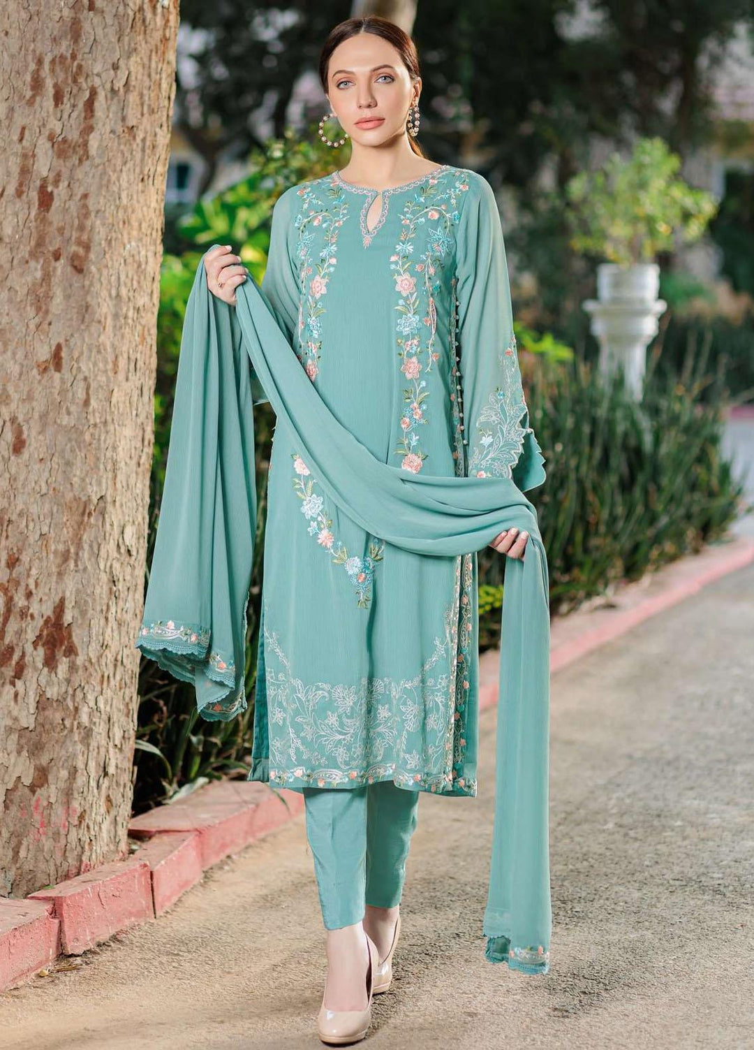 Log 'n' Tog Pret Embroidered Chiffon 3 Piece Suit LNT23P Azraq