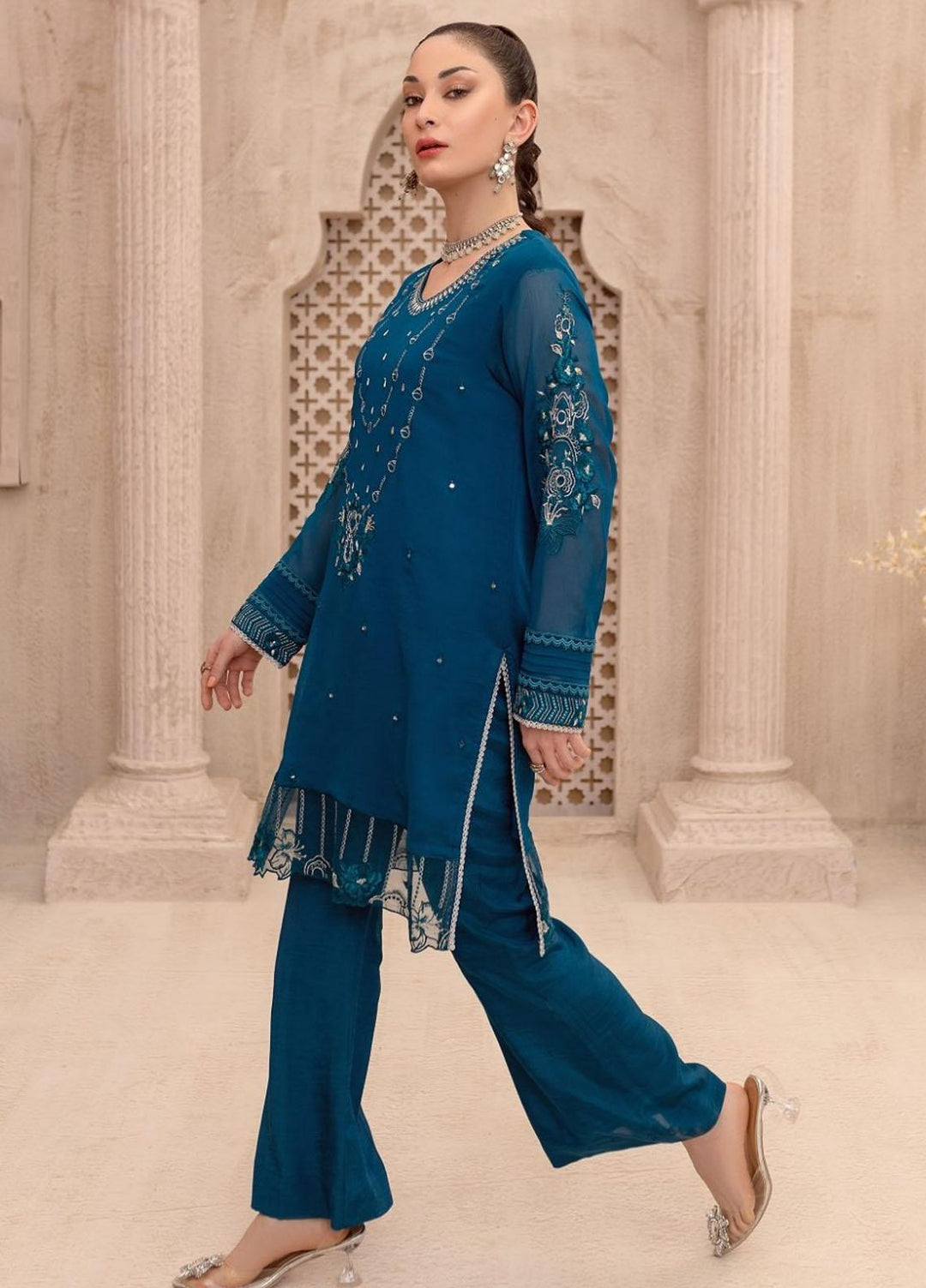 Log 'n' Tog Pret Embroidered Chiffon 2 Piece Suit LNT23P Sapphire Snow