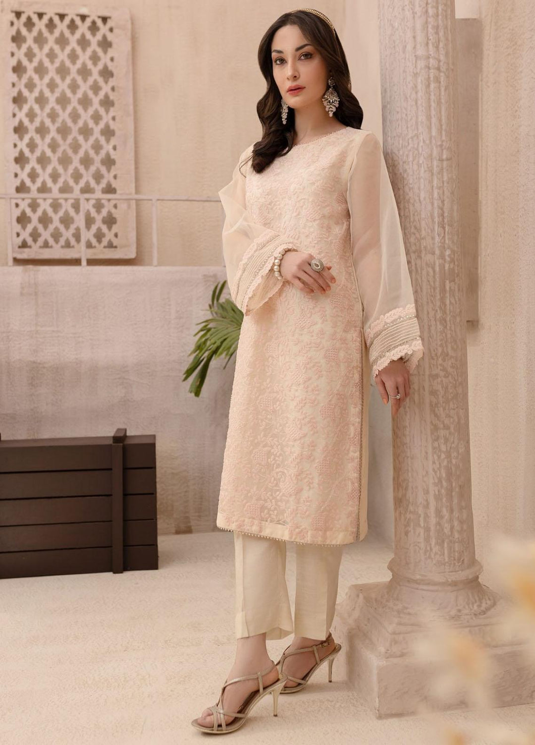 Log 'n' Tog Pret Embroidered Organza 2 Piece Suit LNT23P Shadow Chikankari