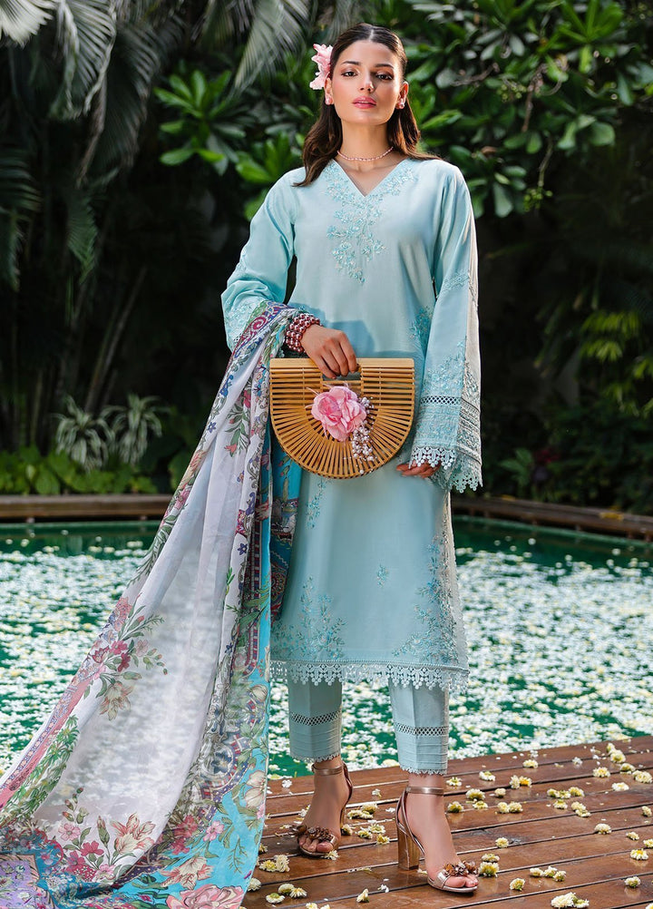 Lovent by Sahane Pret Embroidered Lawn 3 Piece Suit ME23004 Celeste