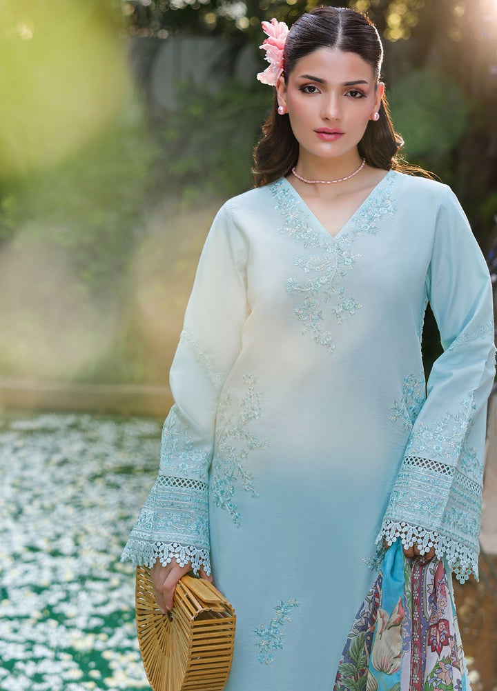 Lovent by Sahane Pret Embroidered Lawn 3 Piece Suit ME23004 Celeste