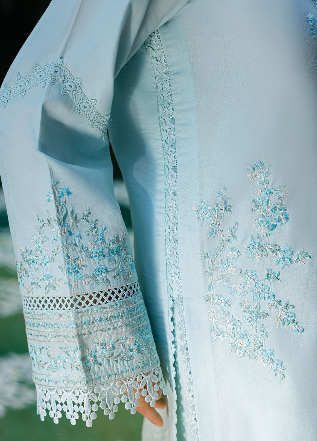 Lovent by Sahane Pret Embroidered Lawn 3 Piece Suit ME23004 Celeste