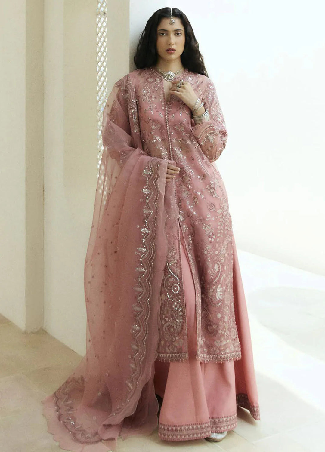 Lovent by Zara Shahjahan Embroidered Organza Suits Unstitched 4 Piece ZS25IW D4 Bisou - Wedding Collection