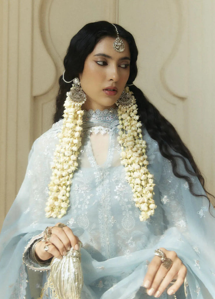 Lovent by Zara Shahjahan Embroidered Organza Suits Unstitched 4 Piece ZS25IW D5 Ciel - Wedding Collection