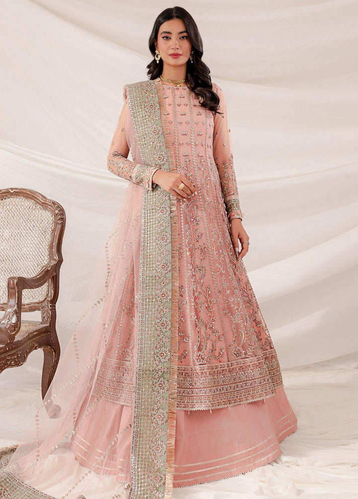 Lumiere By Farasha Embroidered Net Suits Unstitched 3 Piece FSH23LM D-03 Rosewoood - Luxury Collection